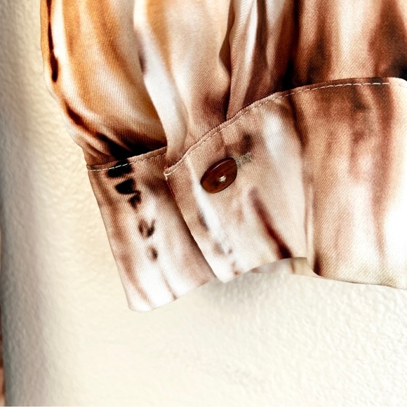 New NANUSHKA Jacques Tie Dye Belted Wide Leg Jumpsuit in Brown - Picture 12 of 13